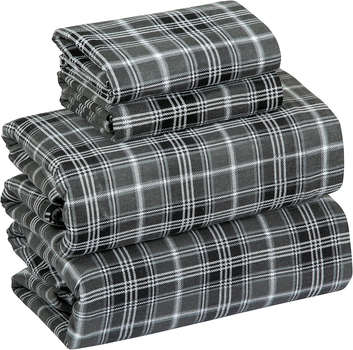 Bliss Casa 4 Piece 100% Cotton Flannel Sheets Queen Size Bed Set - Warm & Extra Soft - Deep Pockets, Breathable, All Seasons Comfy - Double Brushed Bed Sheet (Blossom)