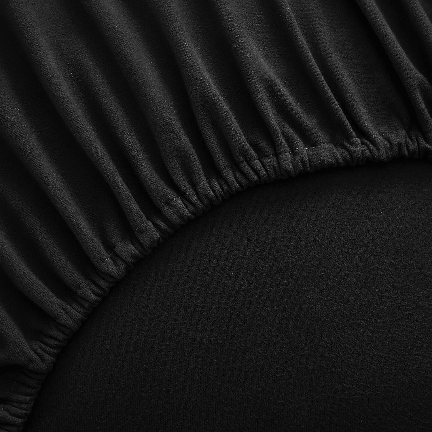 Flannel Sheets Warm and Cozy Deep Pocket Breathable All Season Bedding Set with Fitted, Flat and Pillowcases, Queen, Black