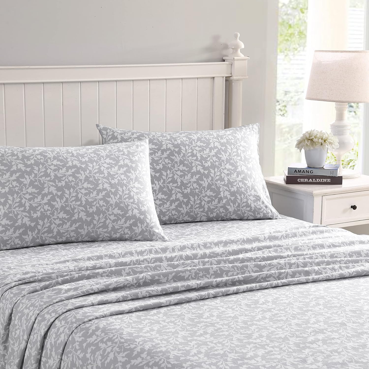 Laura Ashley - Flannel Sheets Queen Size, Anti-Pilling & Wrinkle Resistant Cotton, Touchably Soft for All-Season Comfort - Bed Sheets with Matching Pillowcases & Fitted Sheet (Mulholland Plaid Blue)