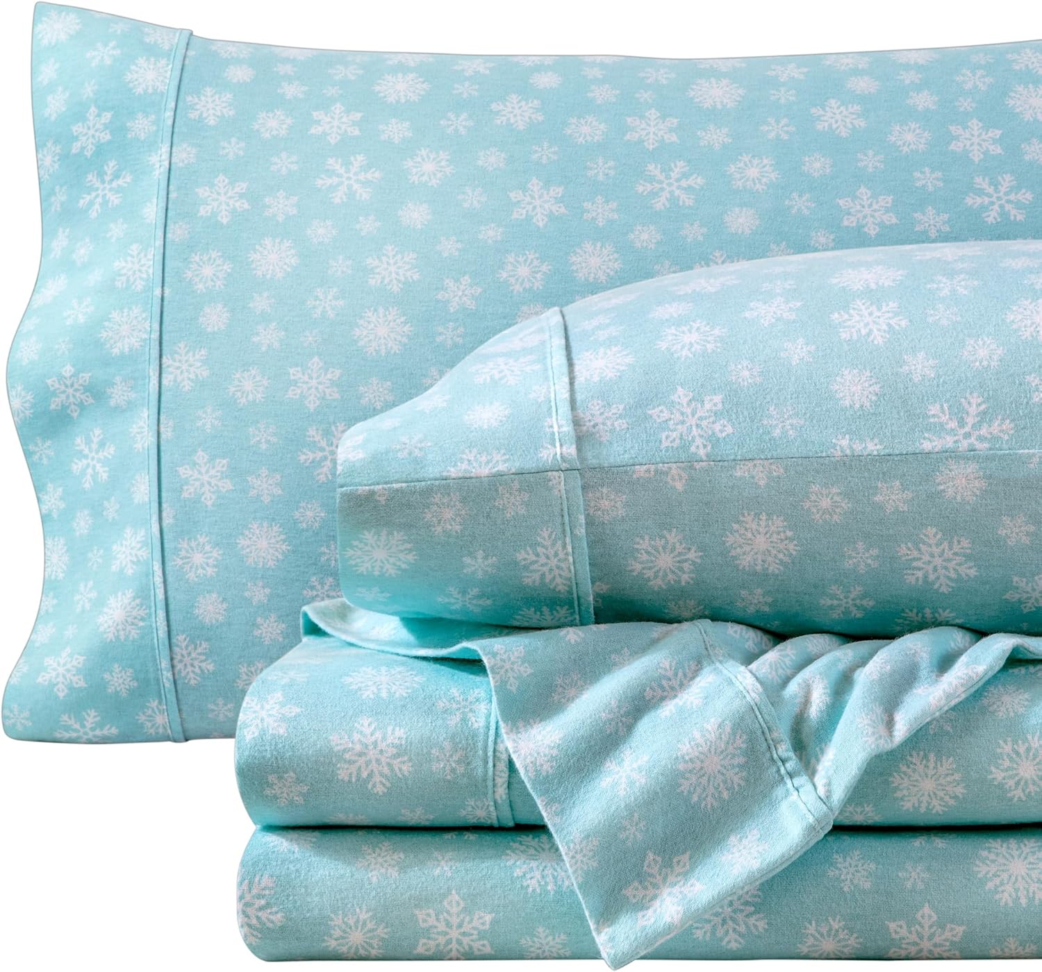 Bare Home Flannel Sheet Set Prints, 100% Cotton, Velvety Soft Heavyweight - Double Brushed Flannel for Extra Softness & Comfort - Deep Pocket - Bed Sheets (Queen, Tartan Plaid)