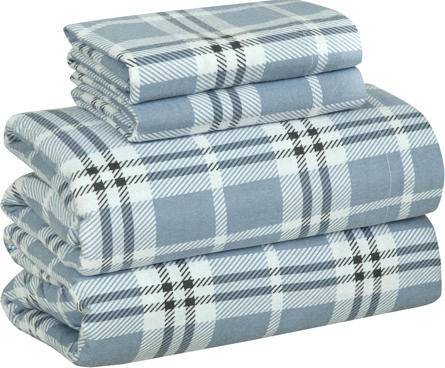 Bliss Casa 4 Piece 100% Cotton Flannel Sheets Queen Size Bed Set - Warm & Extra Soft - Deep Pockets, Breathable, All Seasons Comfy - Double Brushed Bed Sheet (Blossom)