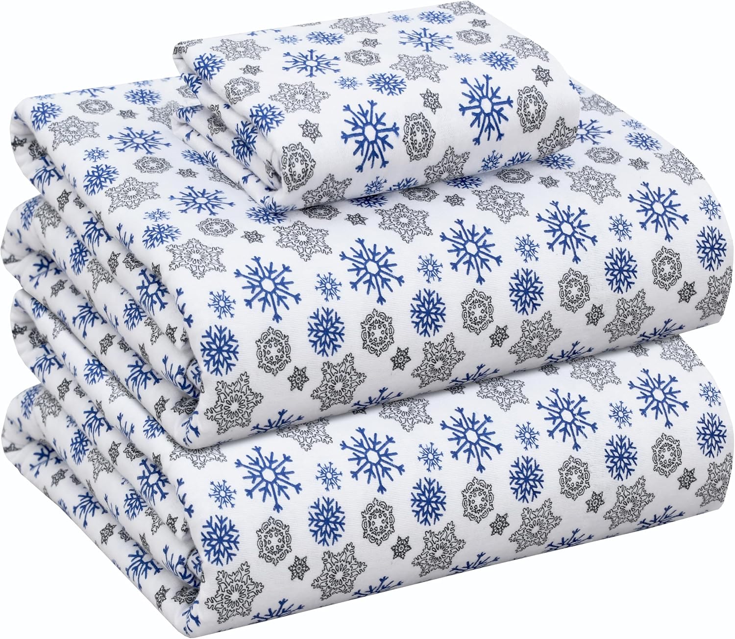 RUVANTI Flannel Sheets King Size - 100% Cotton Double Brushed King Size Sheets Set - Deep Pockets 16 Inches Bed Sheets - All Seasons Breathable & Extra Soft - Warm & Cozy, 4 Piece, DNA Plaid