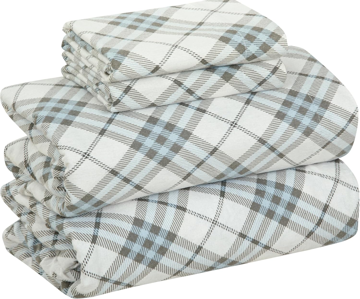 Bliss Casa 4 Piece 100% Cotton Flannel Sheets Queen Size Bed Set - Warm & Extra Soft - Deep Pockets, Breathable, All Seasons Comfy - Double Brushed Bed Sheet (Blossom)