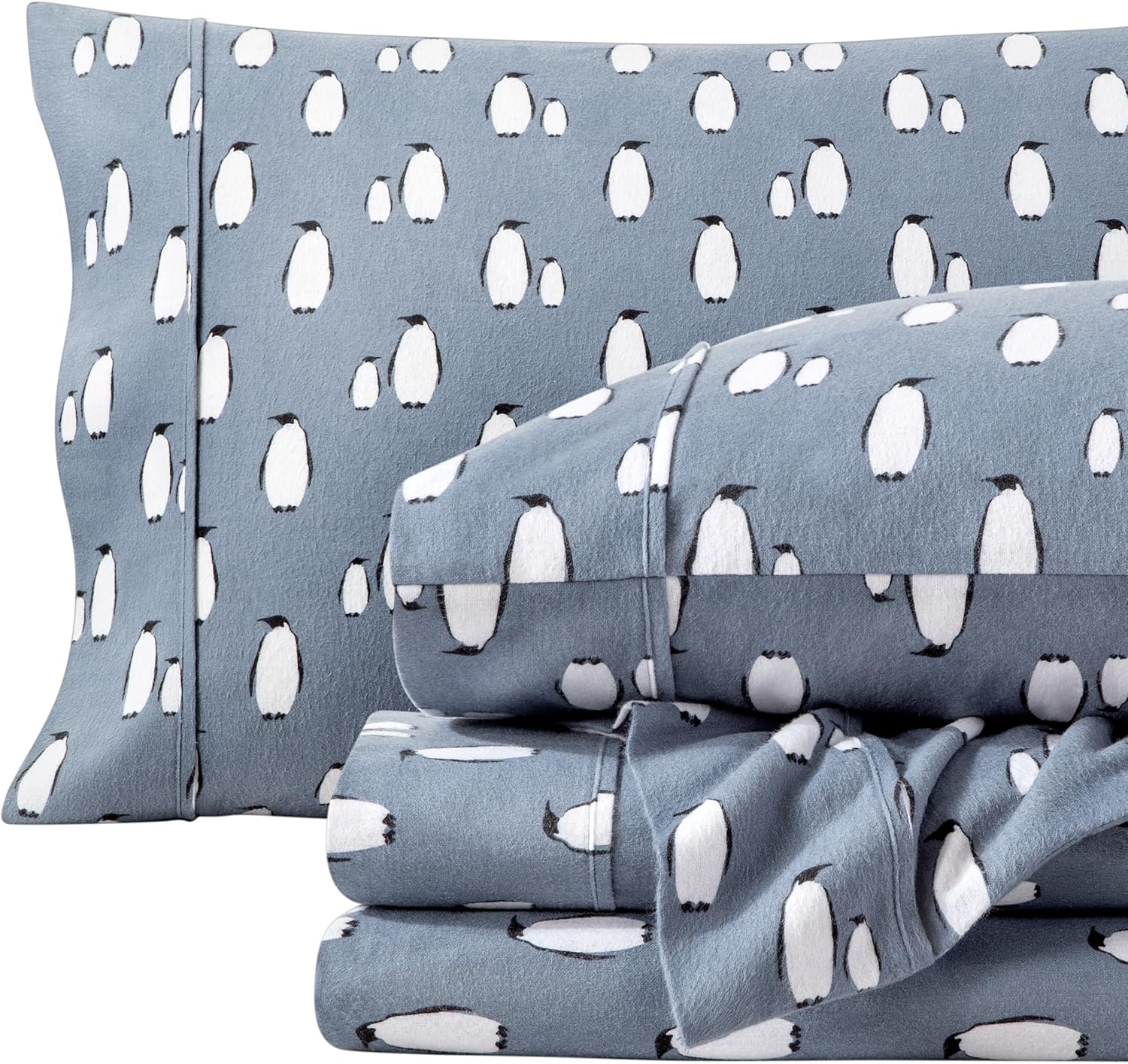 Bare Home Flannel Sheet Set Prints, 100% Cotton, Velvety Soft Heavyweight - Double Brushed Flannel for Extra Softness & Comfort - Deep Pocket - Bed Sheets (Queen, Tartan Plaid)