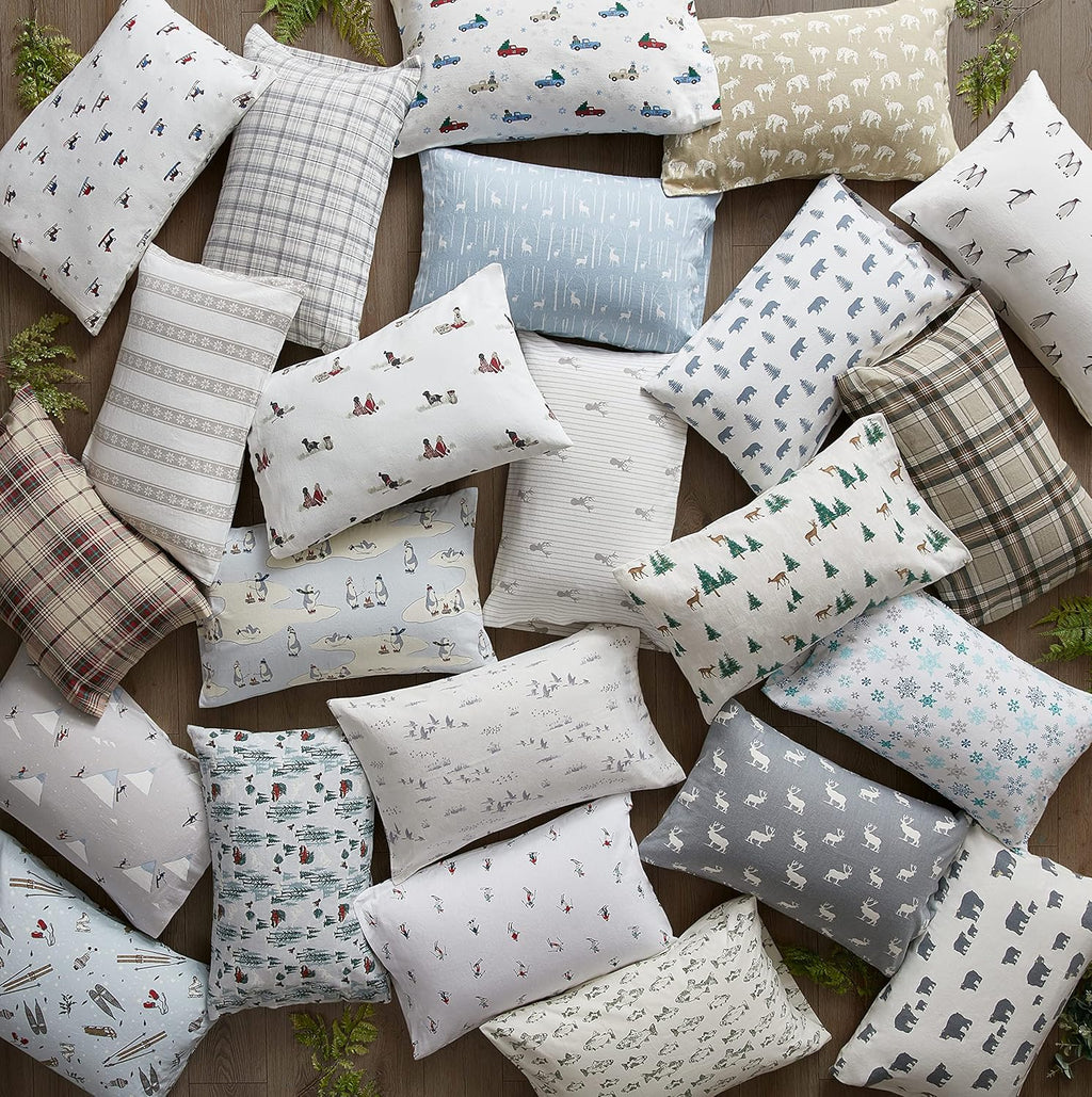 Eddie Bauer - Flannel Sheets Queen Size, Anti-Pilling & Wrinkle Resistant Cotton, Touchably Soft for All-Season Comfort - Bed Sheets with Matching Pillowcases & Fitted Sheet (Montlake Plaid Red)